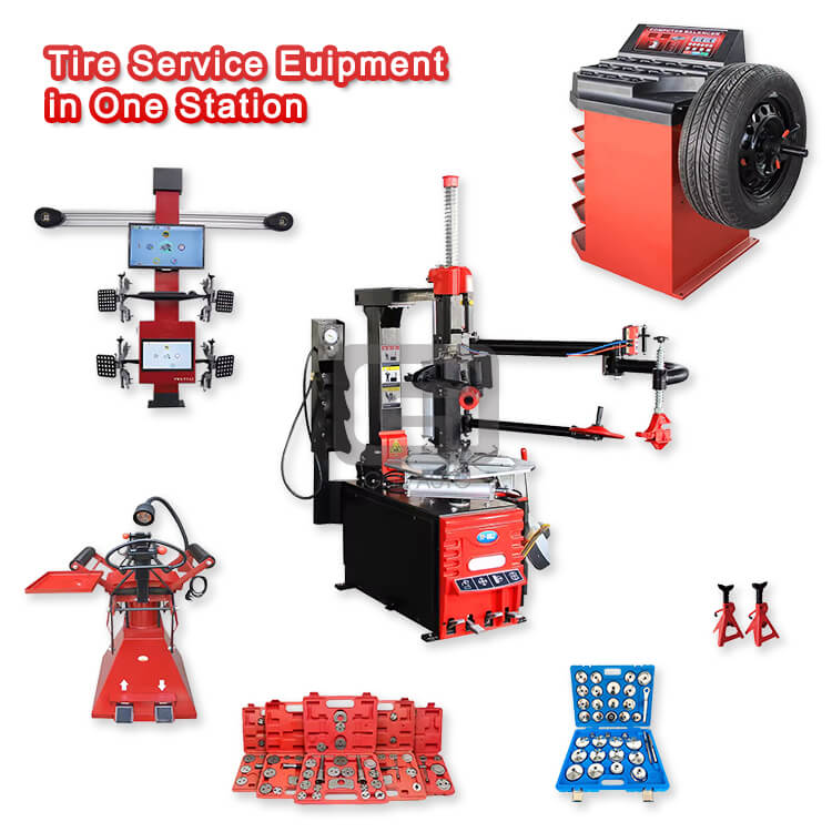 GHL One Stop Service Tire Changer Machine and Balancer Kit Combo Workshop Parts Equipment Solution