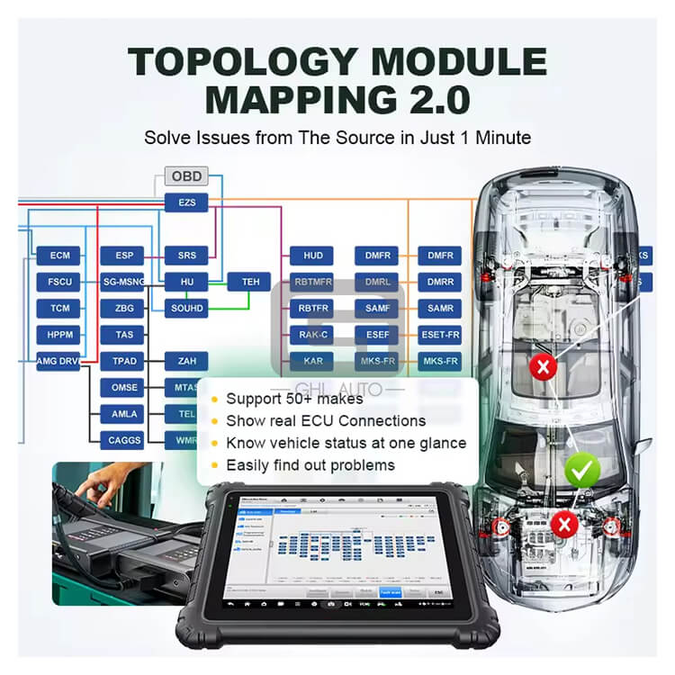 Vehicle Diagnostic Scanner Maxisys Ultra EV 908 Lite ECUTools Machine Universal Car Diagnosis Tool