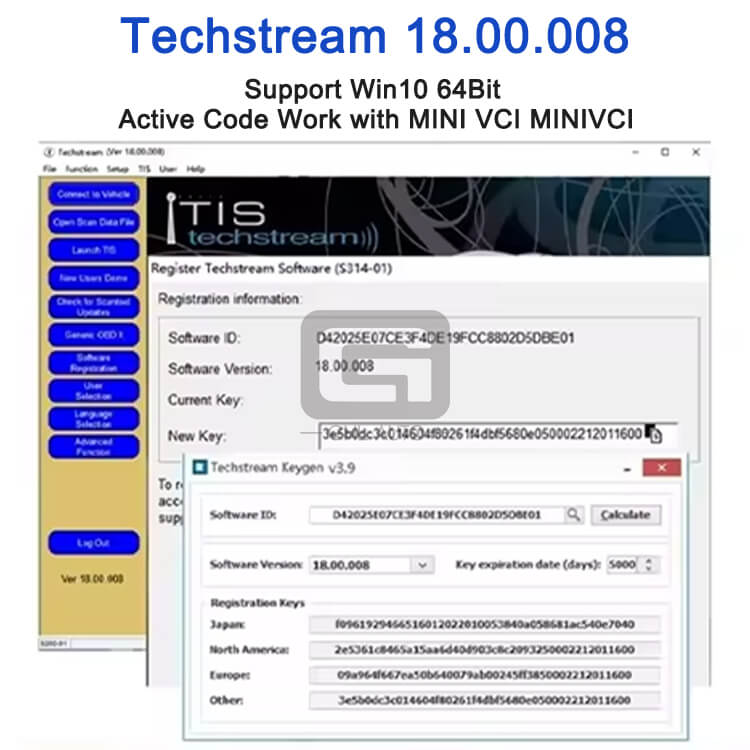 Newest Version Lexus Toyota Techstream 18.00.008 Software Car Electrical Fault Diagnostic Tool