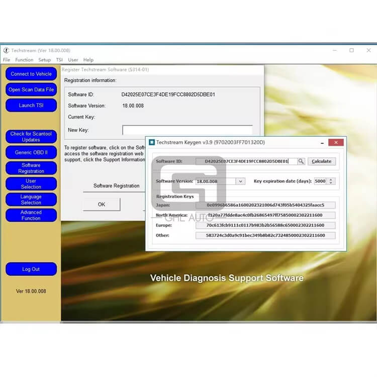 Newest Version Lexus Toyota Techstream 18.00.008 Software Car Electrical Fault Diagnostic Tool