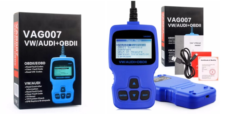 VW VAG 007 V007 EPB ABS SRS Code Reader Fit Car OBD2 Scanner Diagnostic Tool for Volkswagen