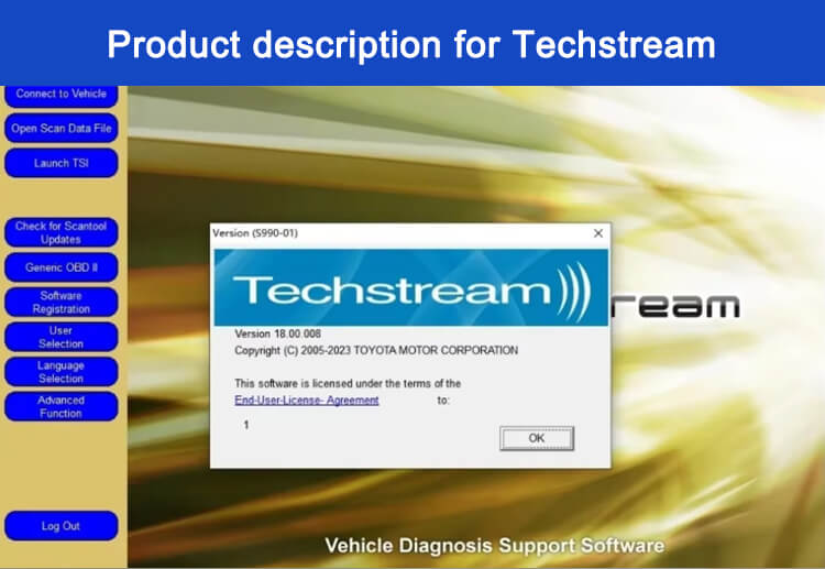 Toyota TechStream diagnostic software for Toyota and Lexus